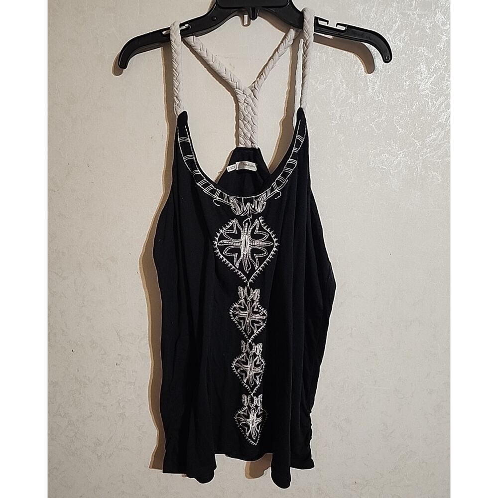 Maurices Plus Size 2 Womens Razorback Tank Embroidered Black